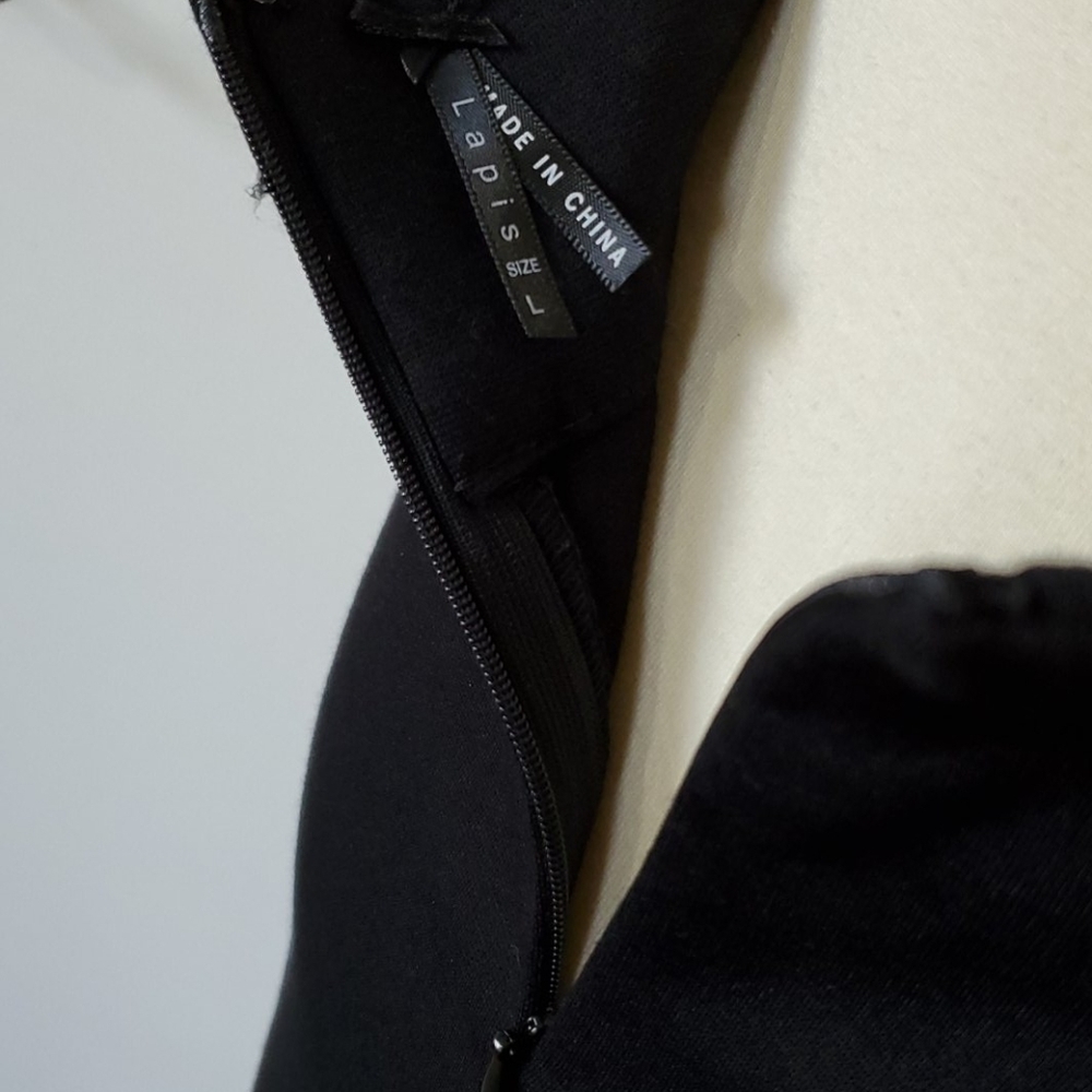 LAPIS KNIT BLACK KNEE LENGTH MIDI SKIRT - Picture 5 of 7